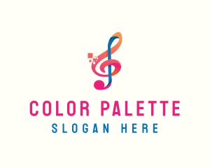 Colorful Digital Musical Note logo design