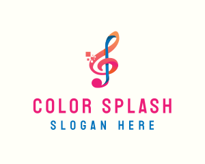 Colorful Digital Musical Note logo design