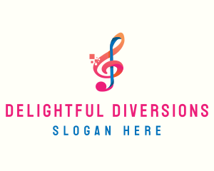 Colorful Digital Musical Note logo design