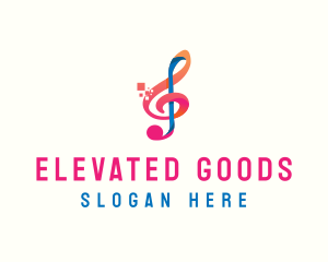 Colorful Digital Musical Note logo design