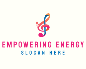 Colorful Digital Musical Note logo design