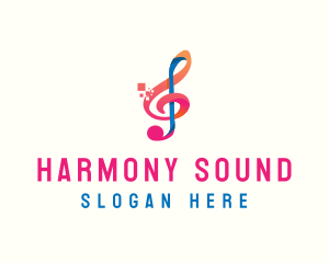 Colorful Digital Musical Note logo
