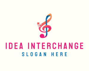 Colorful Digital Musical Note logo design