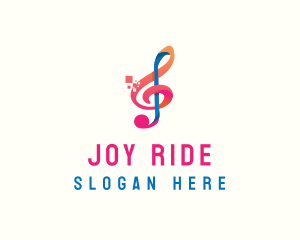 Colorful Digital Musical Note logo design