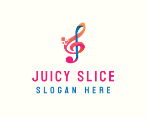 Colorful Digital Musical Note logo design