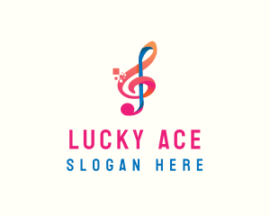 Colorful Digital Musical Note logo design