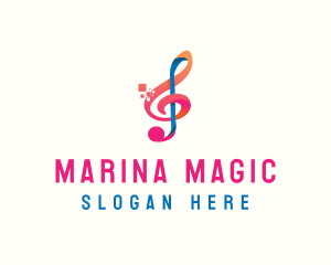 Colorful Digital Musical Note logo design