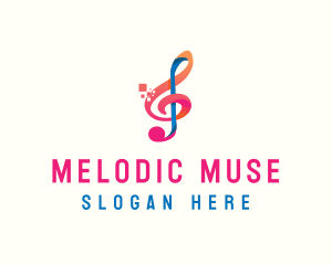 Colorful Digital Musical Note logo design