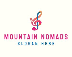 Colorful Digital Musical Note logo design