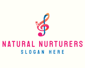 Colorful Digital Musical Note logo design