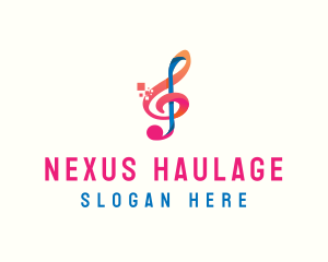 Colorful Digital Musical Note logo design