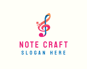 Colorful Digital Musical Note logo