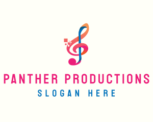 Colorful Digital Musical Note logo design