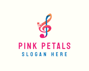 Colorful Digital Musical Note logo design