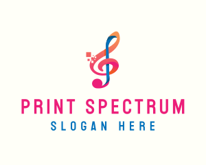 Colorful Digital Musical Note logo design