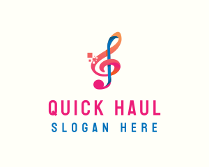 Colorful Digital Musical Note logo design