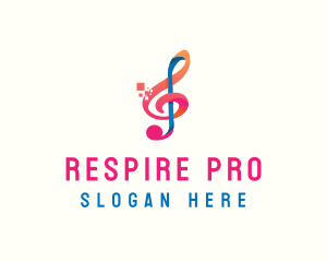 Colorful Digital Musical Note logo design