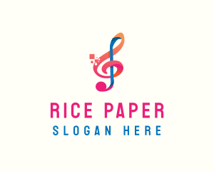 Colorful Digital Musical Note logo design