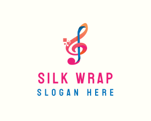 Colorful Digital Musical Note logo design