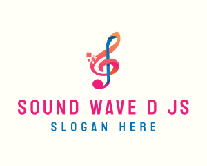 Colorful Digital Musical Note logo design