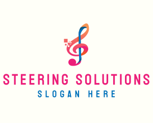 Colorful Digital Musical Note logo design