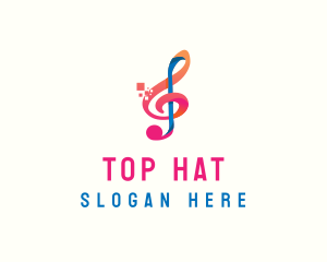 Colorful Digital Musical Note logo design