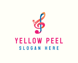 Colorful Digital Musical Note logo design