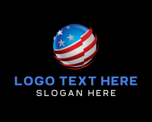 3D Sphere American Flag logo