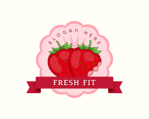 Fresh Strawberry Fruit logo design