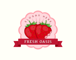 Fresh Strawberry Fruit logo design