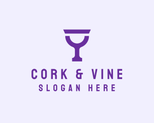 Violet Alcohol Glass  logo design