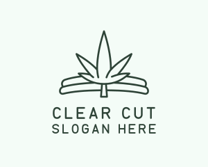 Simple Marijuana Leaf  logo design