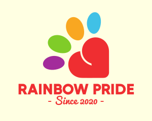 Colorful Community Heart Paw logo