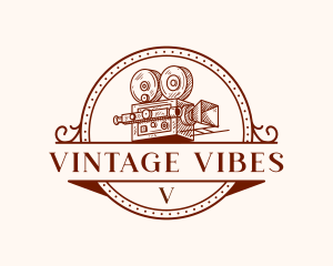 Vintage Camera Cinematography logo design