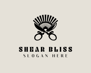 Barber Shears Fan logo design
