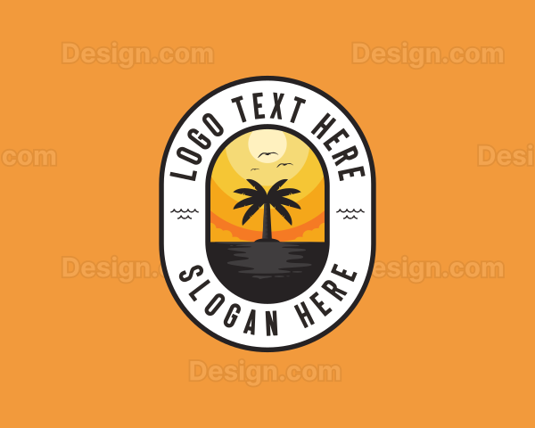 Tropical Beach Island Logo