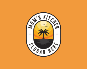 Tropical Beach Island Logo