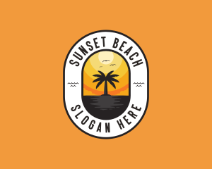 Tropical Beach Island logo design