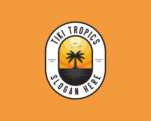 Tropical Beach Island logo design