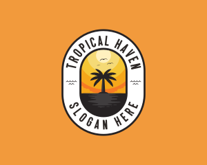 Tropical Beach Island logo design