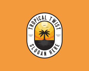 Tropical Beach Island logo design