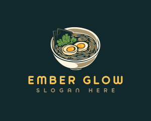 Egg Ramen Noodle logo design