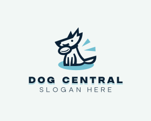 Canine Dog Frisbee logo design