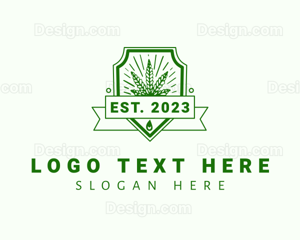 Marijuana Plant Shield Logo