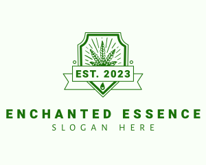 Marijuana Plant Shield logo design