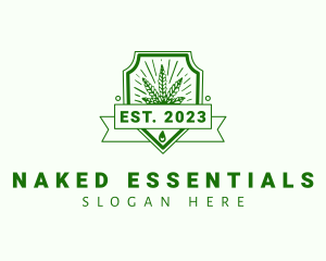 Marijuana Plant Shield logo design