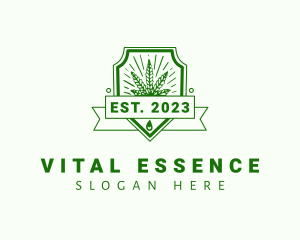 Marijuana Plant Shield logo design
