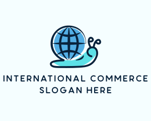 Snail Globe Shell logo design