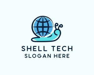 Snail Globe Shell logo design