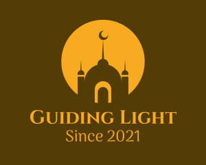 Minimalist Mosque Silhouette logo design